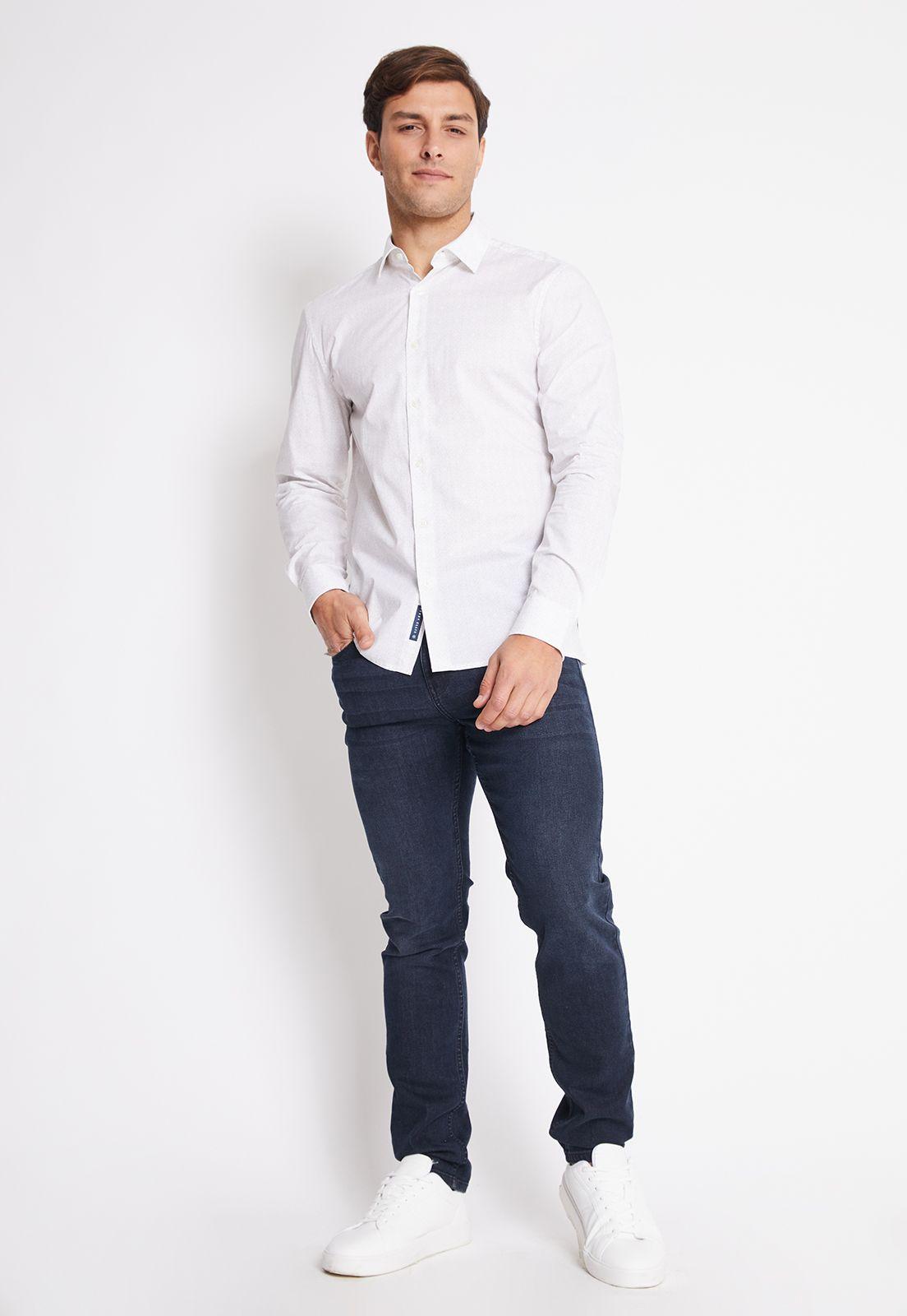 Camisa Hombre Manga Larga Stretch Estampada-3