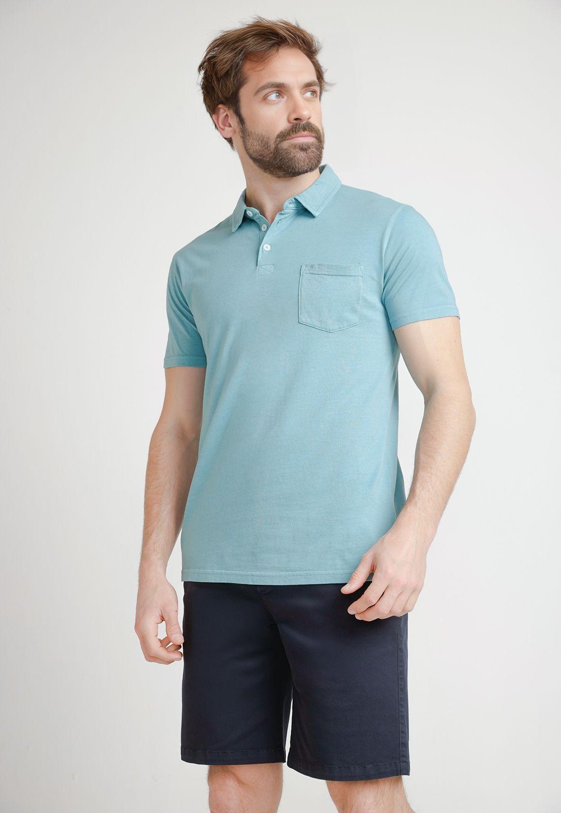 Polera Hombre Algodón Polo Slim Marc Menta-0