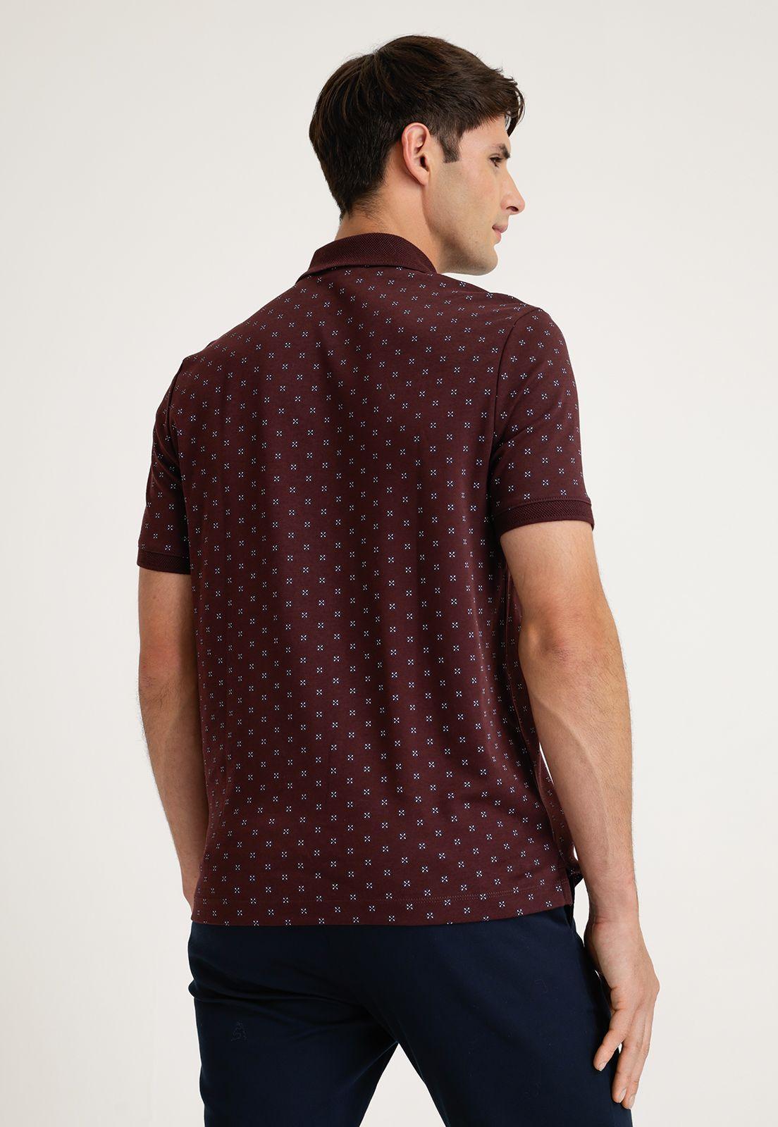 Polera Hombre Polo Estampada Burdeo-1