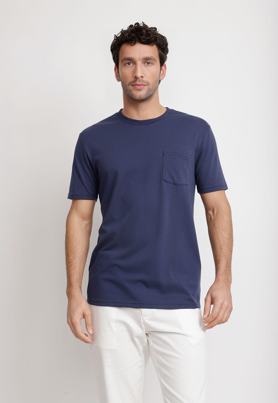 Polera Cuello C Algodón Pima Marcus Azul Marino-0