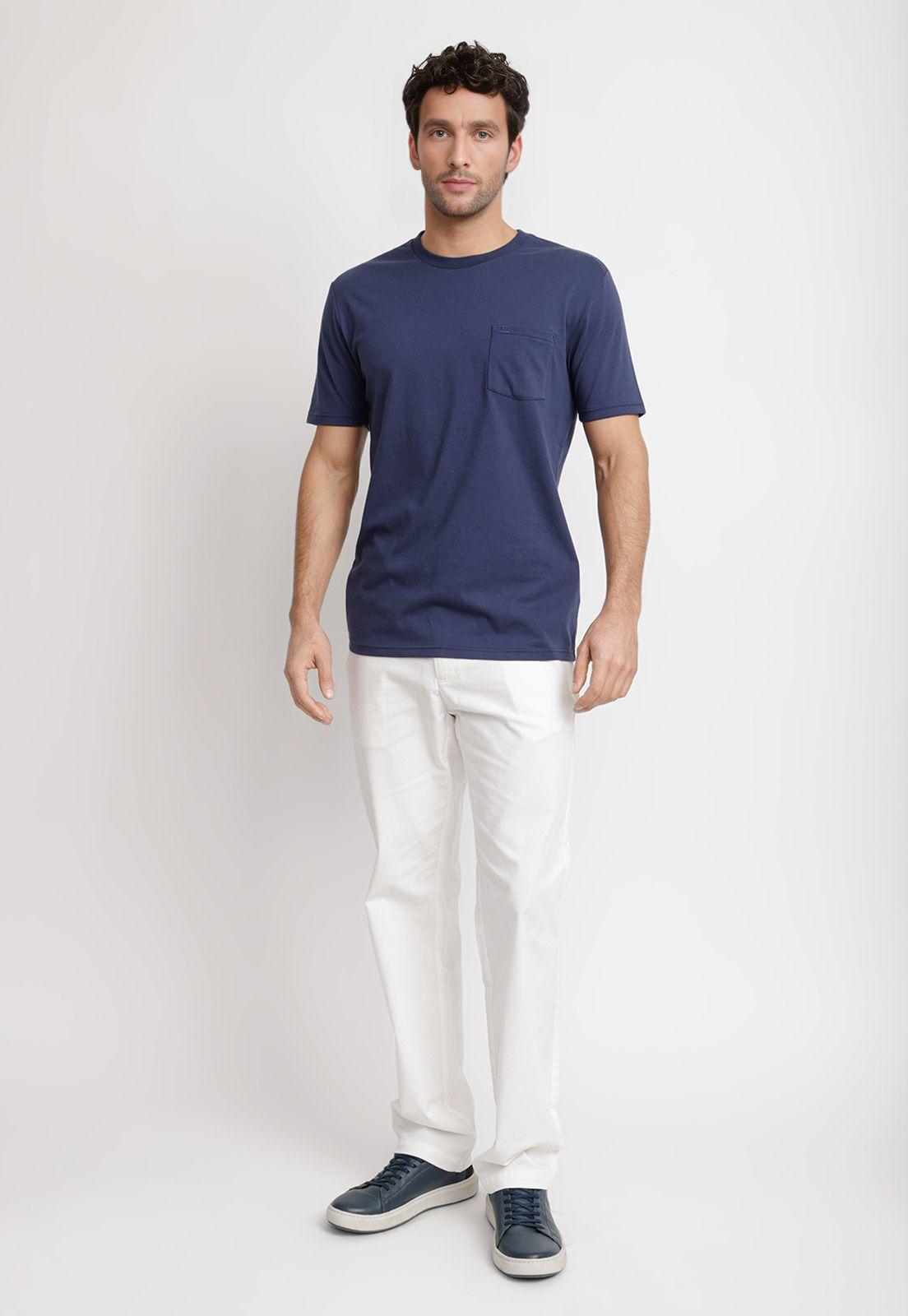 Polera Cuello C Algodón Pima Marcus Azul Marino-3