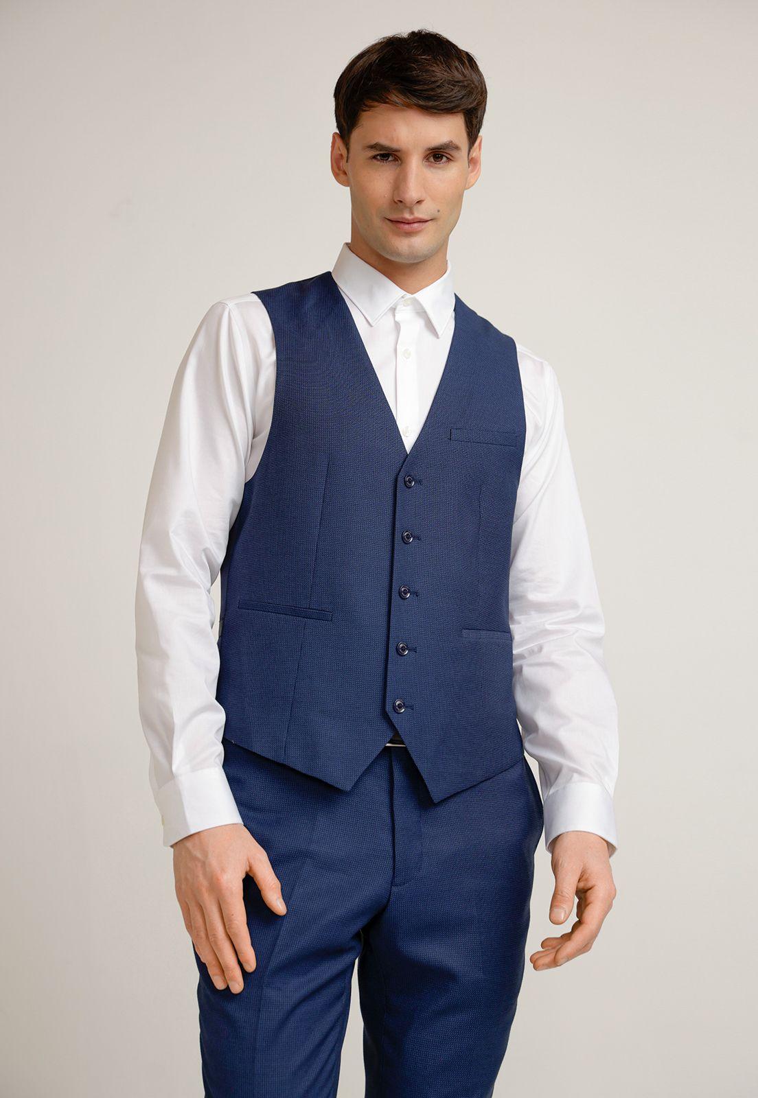 Gilet Hombre Formal Washable Azul-0