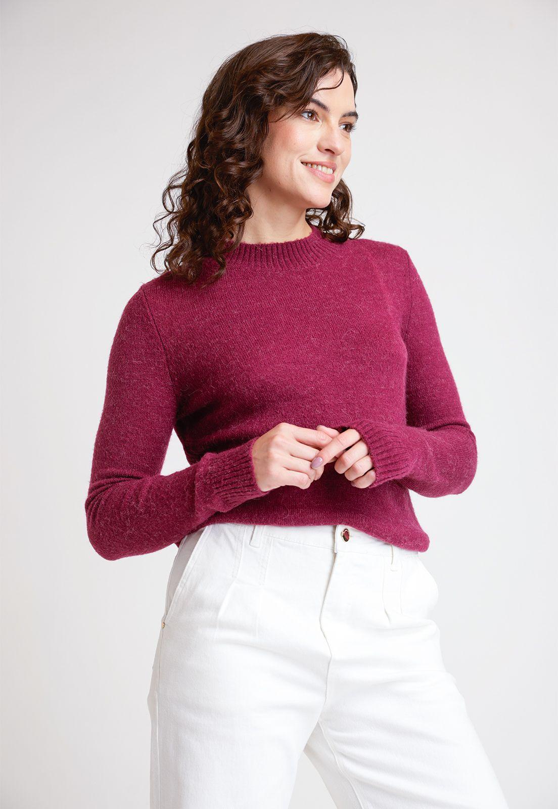 Tejido De Mujer Modelo Rania Color Burdeo-0