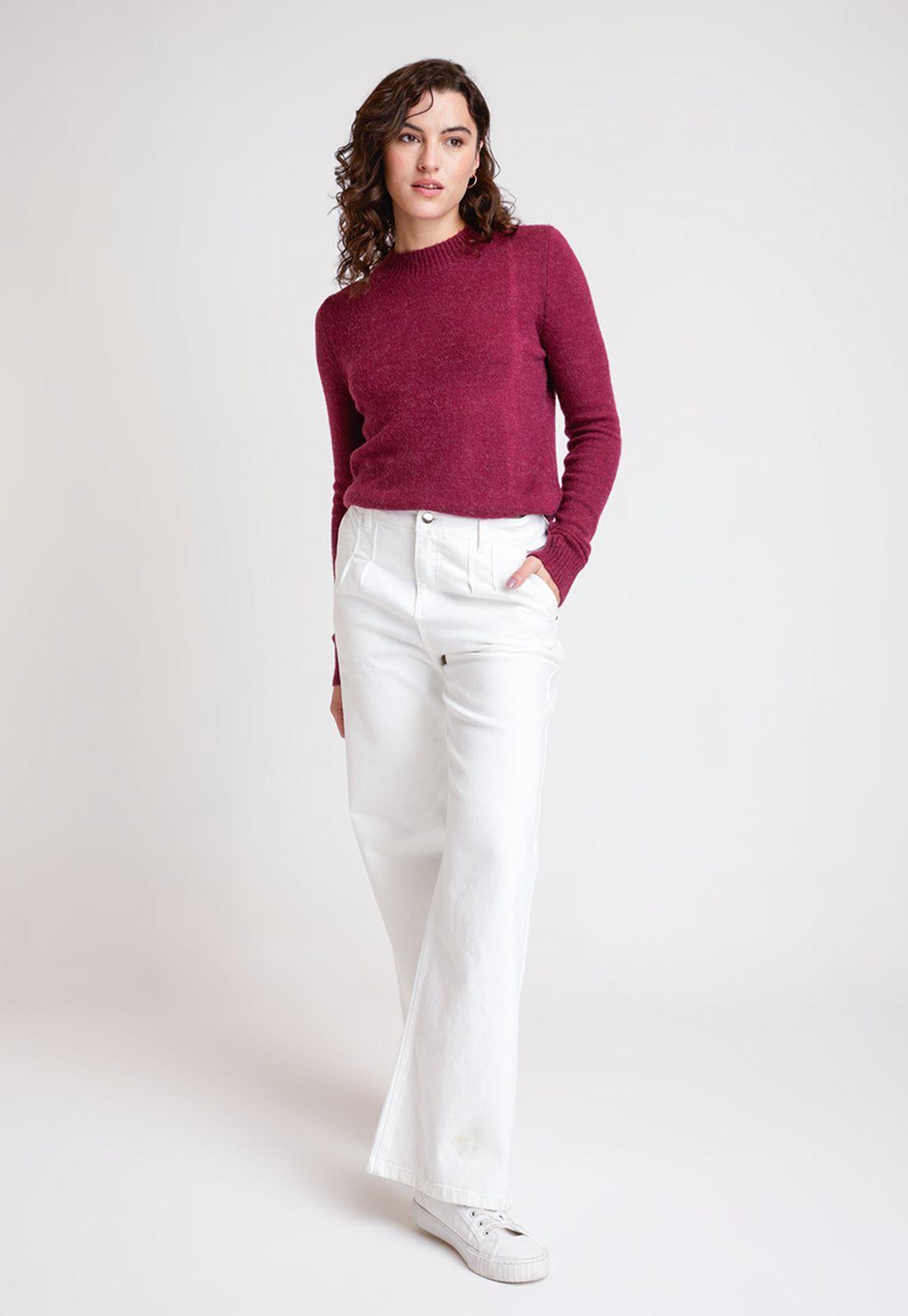 Tejido De Mujer Modelo Rania Color Burdeo-3