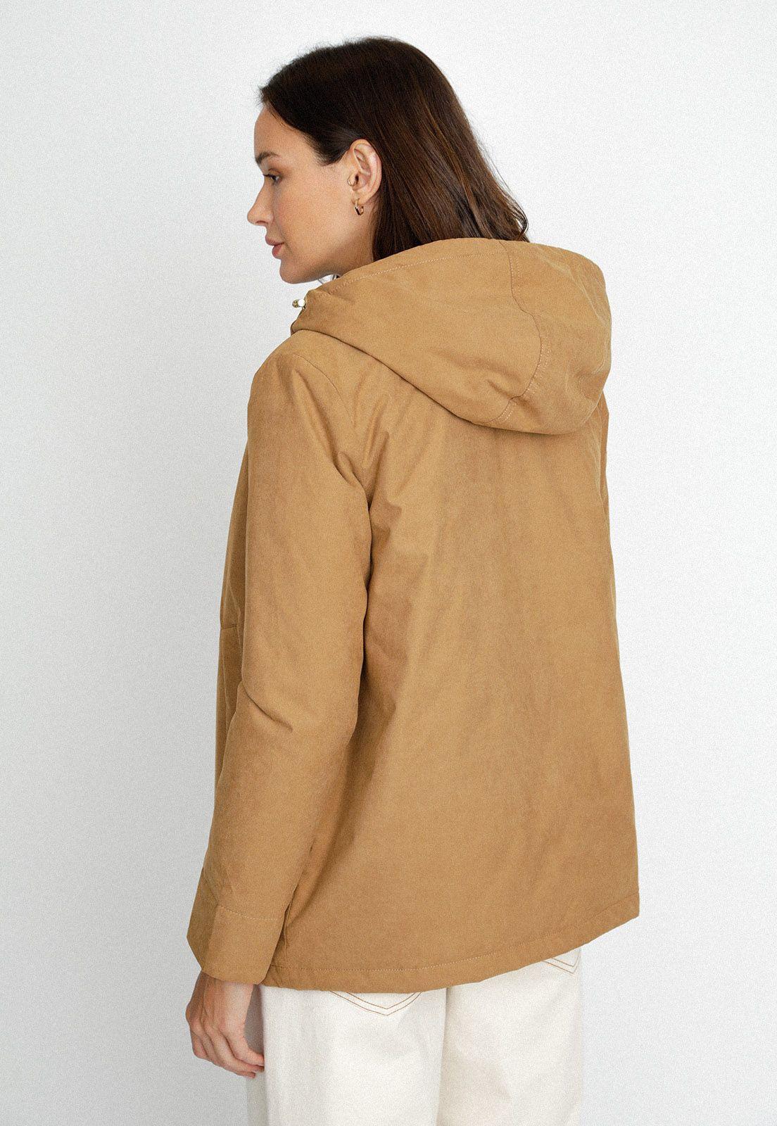 Parka de Mujer Repelente al Agua Camel-1