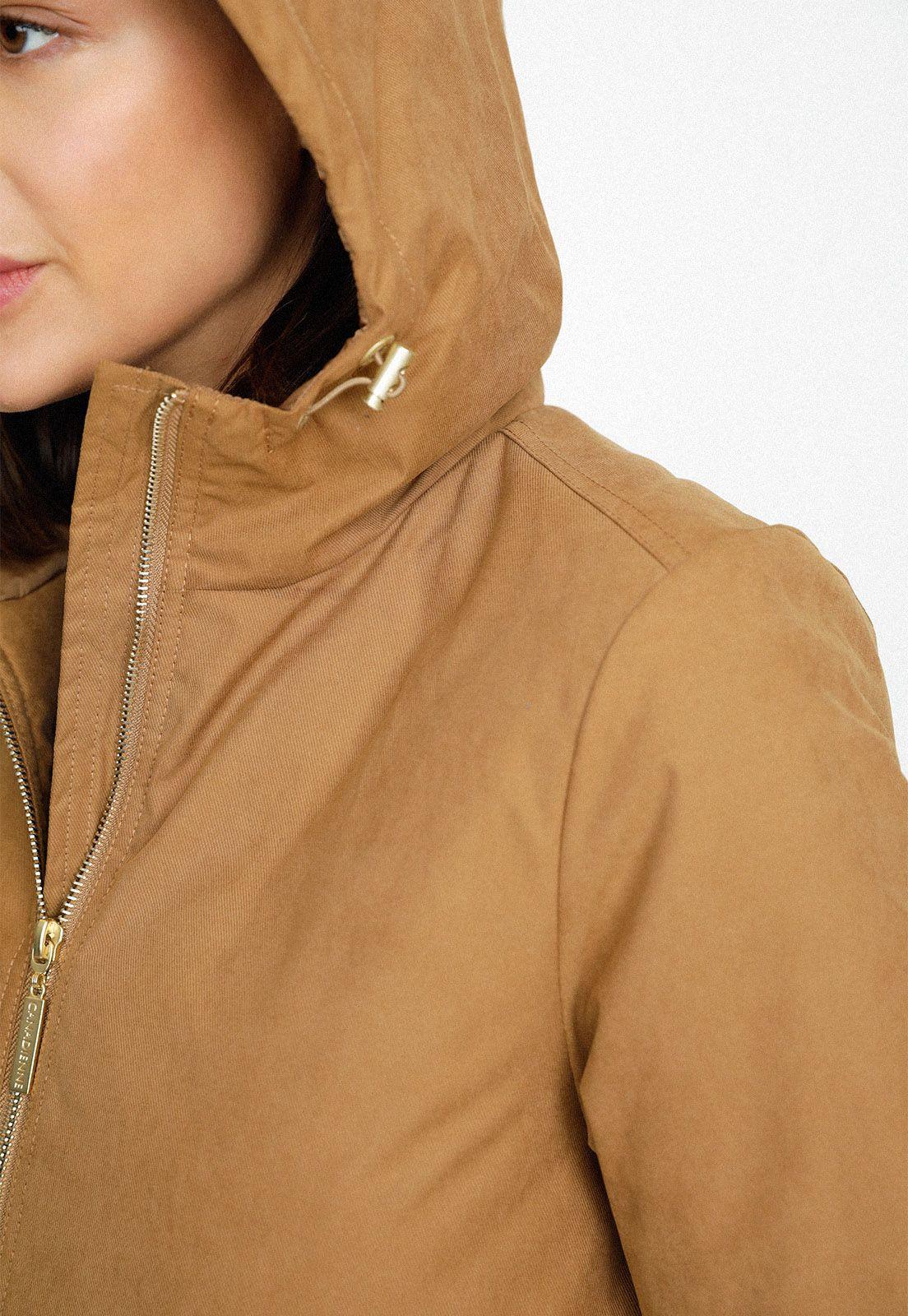 Parka de Mujer Repelente al Agua Camel-2
