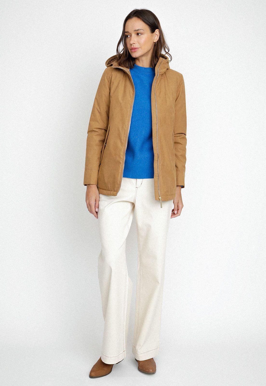 Parka de Mujer Repelente al Agua Camel-3