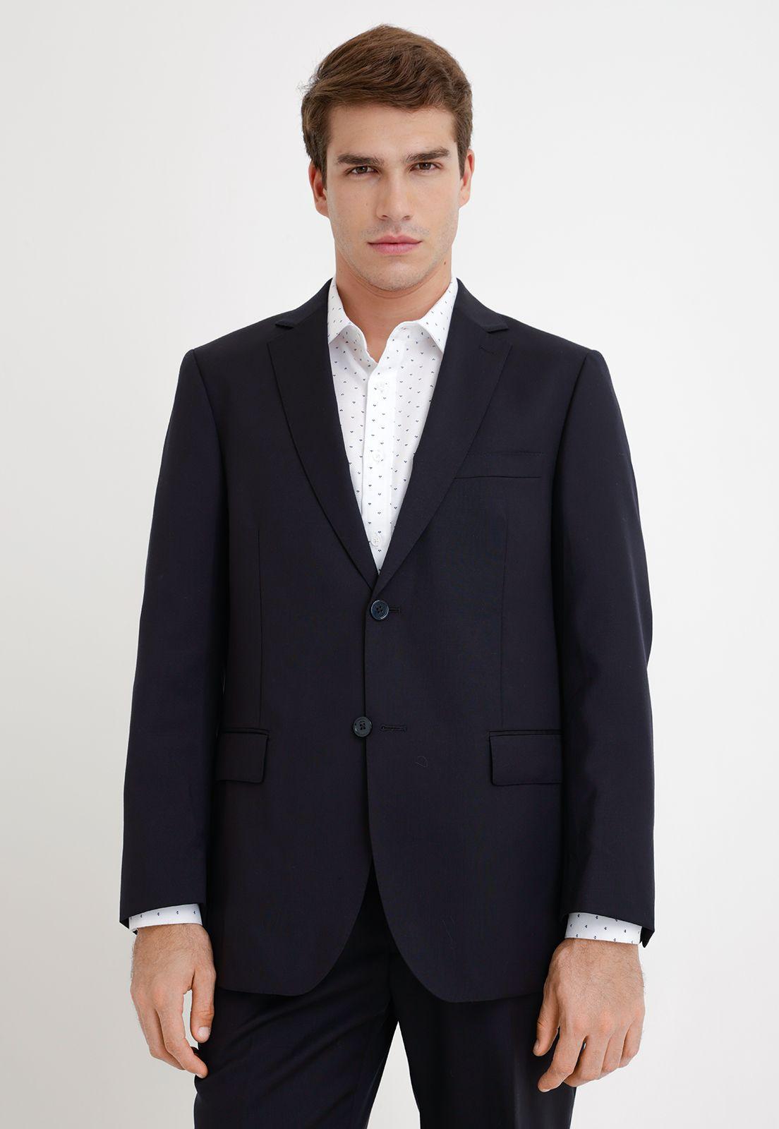 Chaqueta hombre Formal Regular fit Mix & Color Lana Azul marino-0