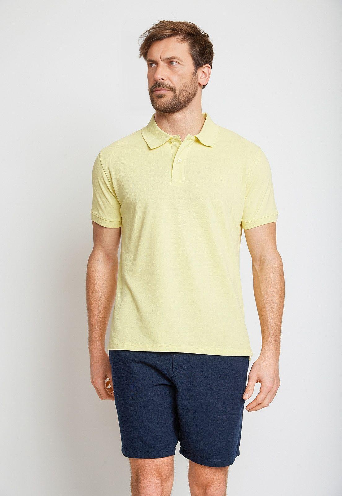 Polera Hombre Algodón Polo Regular Marini Amarillo-0
