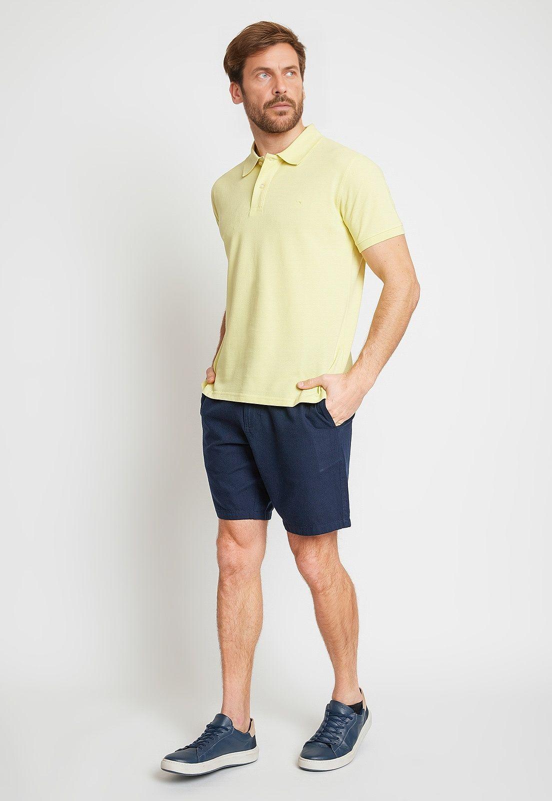 Polera Hombre Algodón Polo Regular Marini Amarillo-3