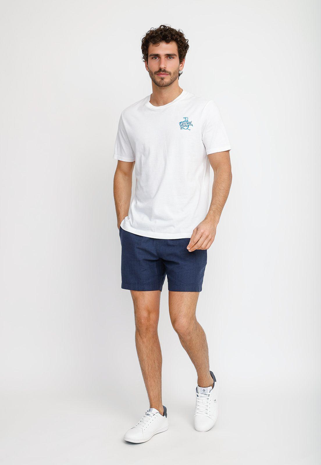 Polera Hombre Manga Corta Blanca OPKS2547-3