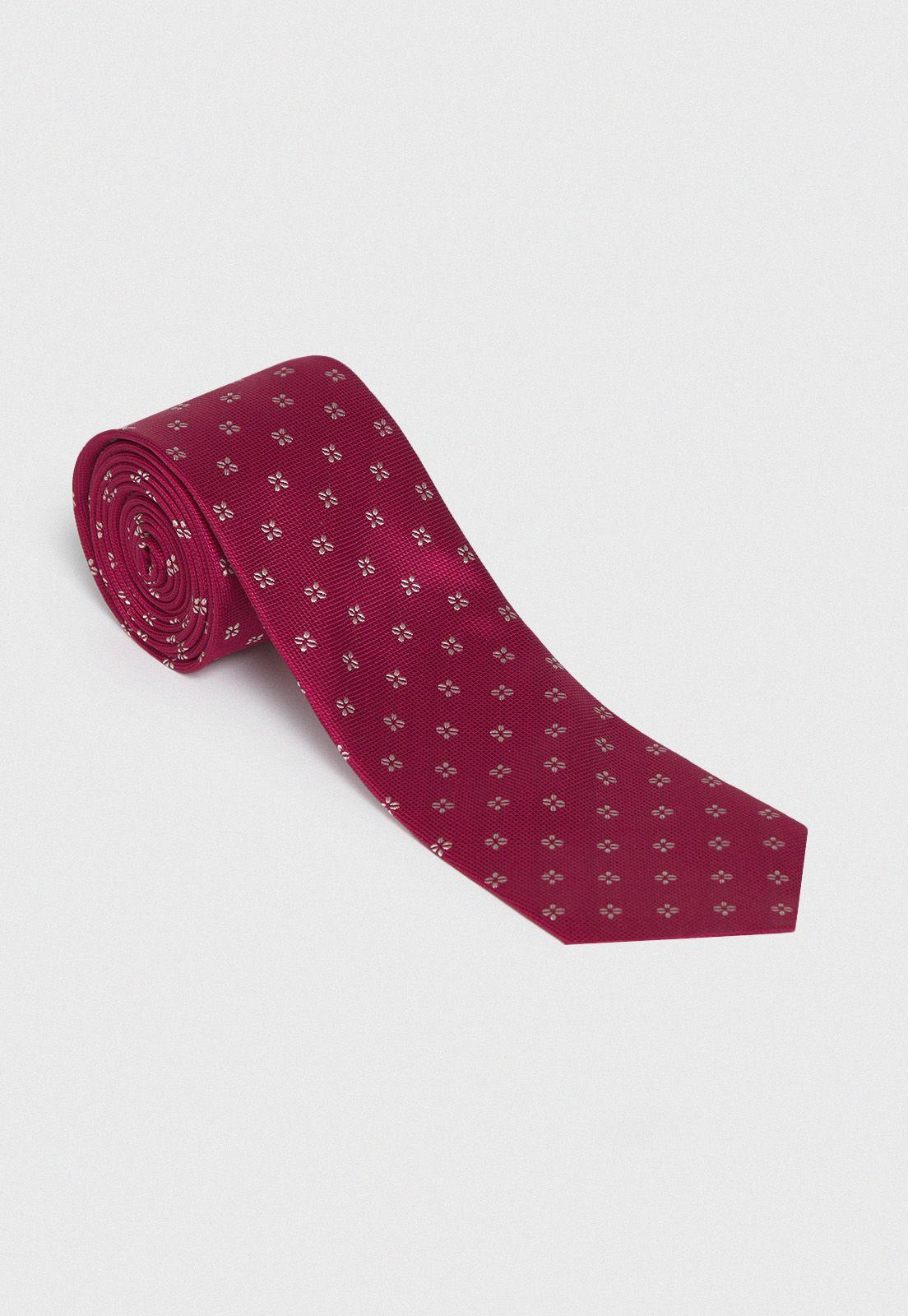 Corbata Formal Hombre Travel Seda Rojo-0