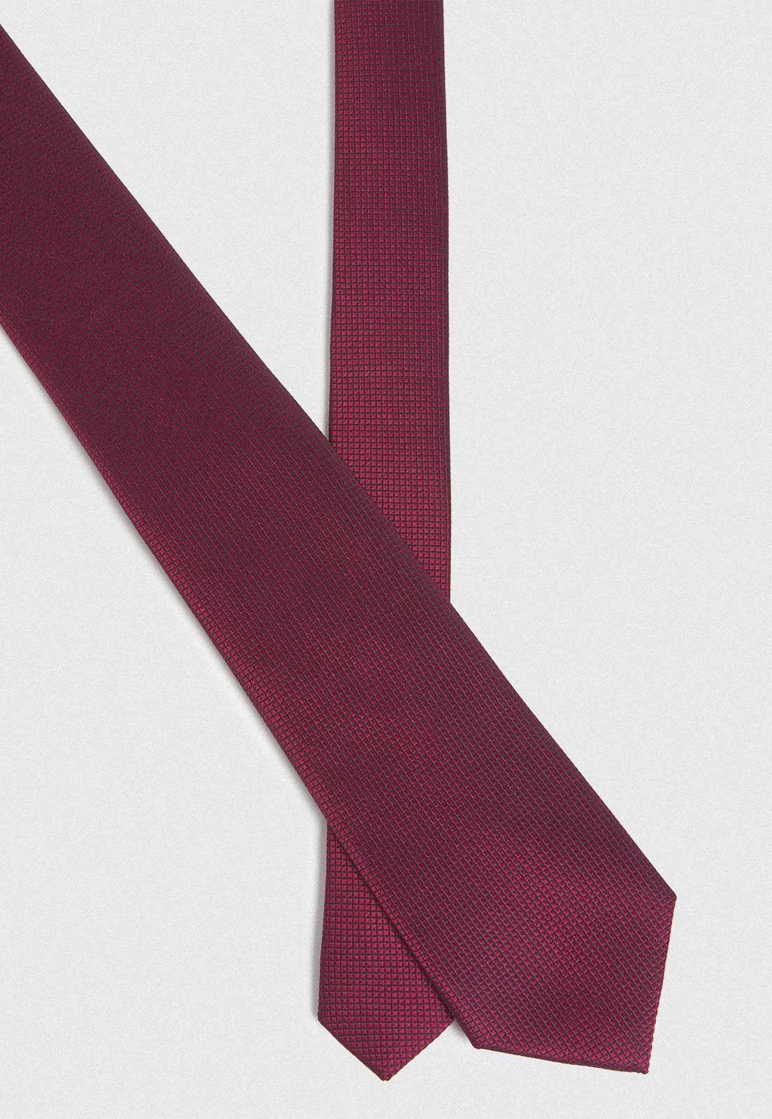 Corbata Formal Hombre Mezcla Seda Algodón Diseño Travel Rojo-0