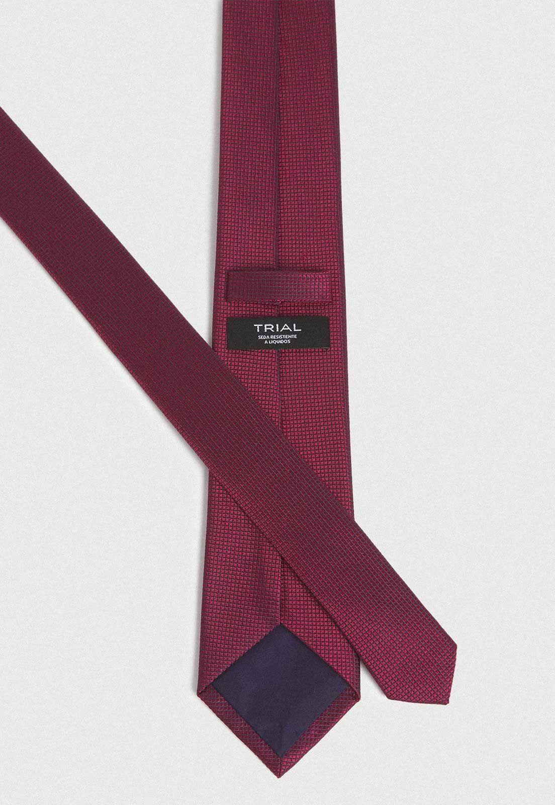 Corbata Formal Hombre Mezcla Seda Algodón Diseño Travel Rojo-1