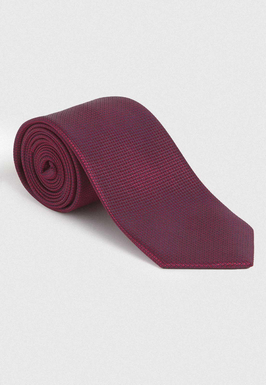 Corbata Formal Hombre Mezcla Seda Algodón Diseño Travel Rojo-2