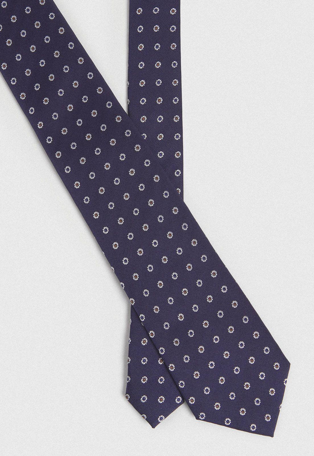 Corbata Formal Hombre Seda Diseño Travel Azul-0