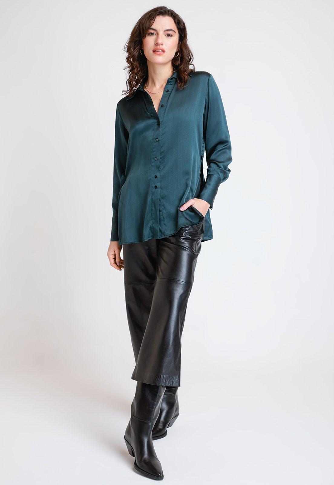 Blusa De Mujer Modelo Paris Color Petroleo-3