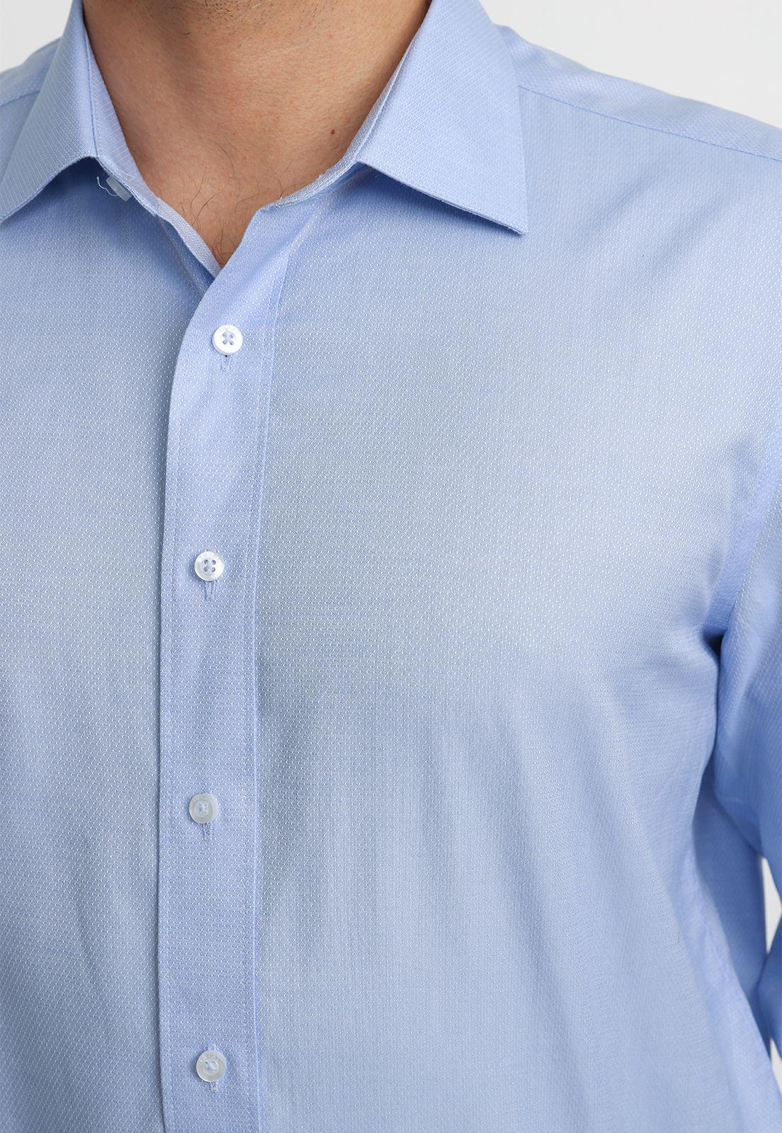 Camisa Hombre Formal Algodón Travel Celeste-2