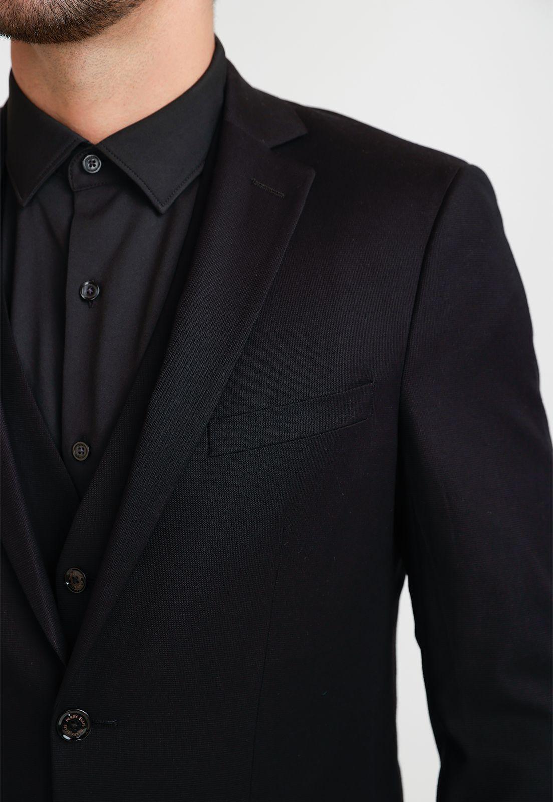 Chaqueta Hombre Traje Suit Separates Washable Negro-2
