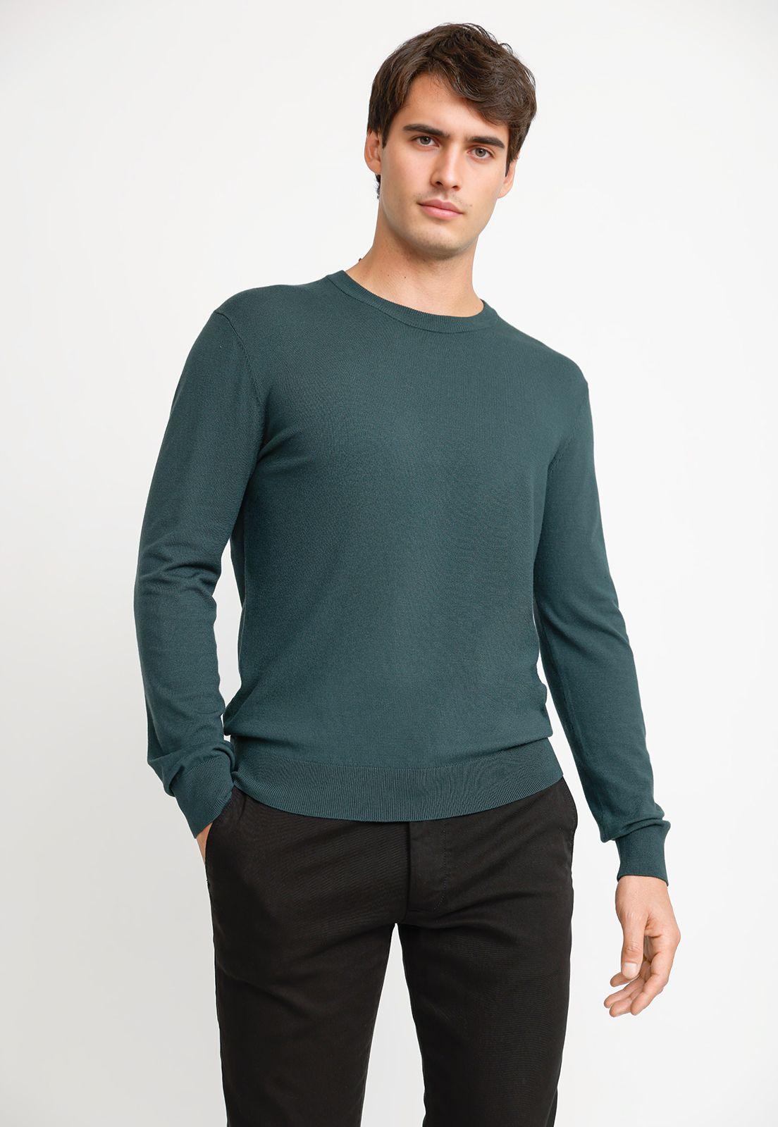 Tejido Casual Hombre Verde-0