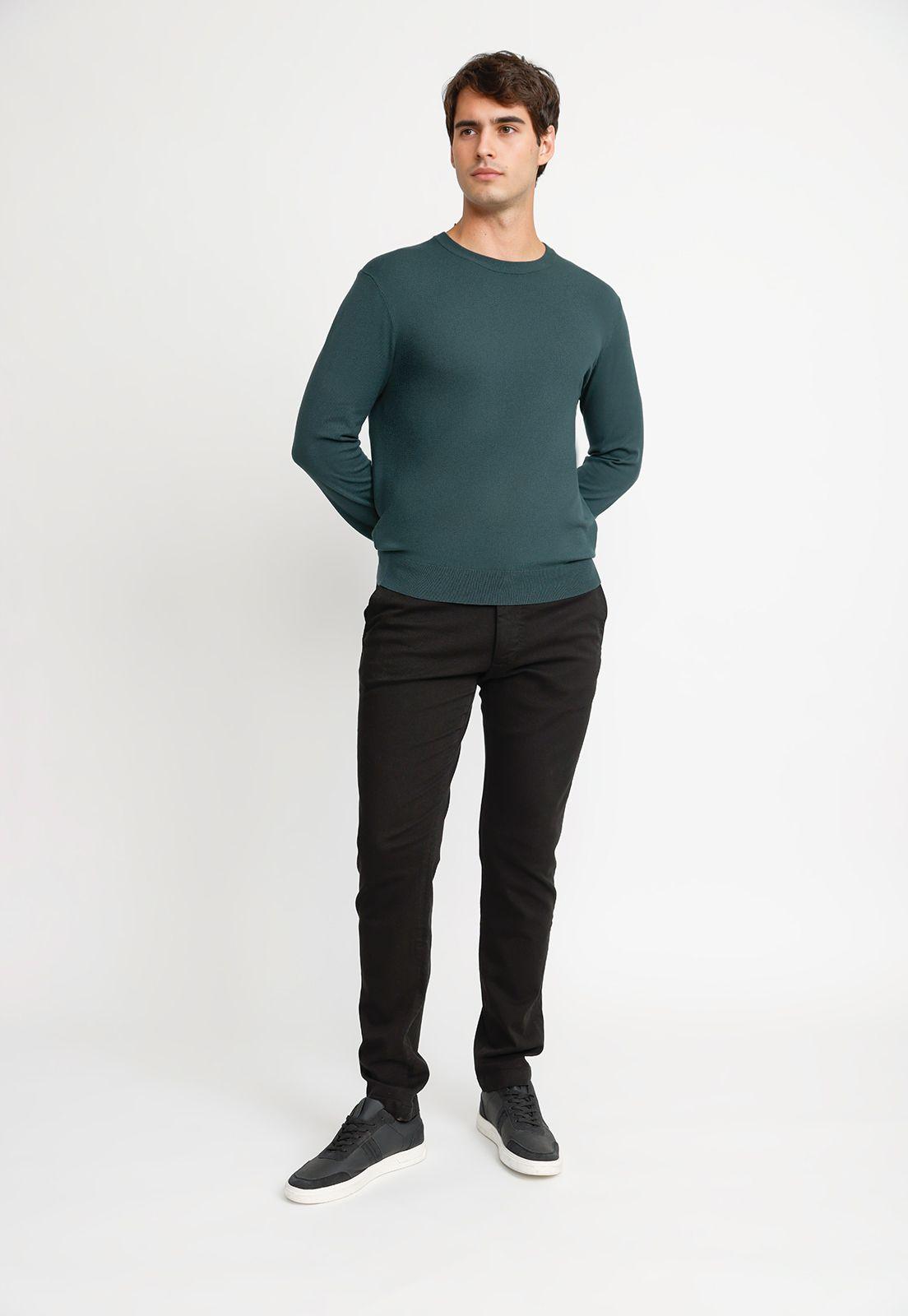 Tejido Casual Hombre Verde-3