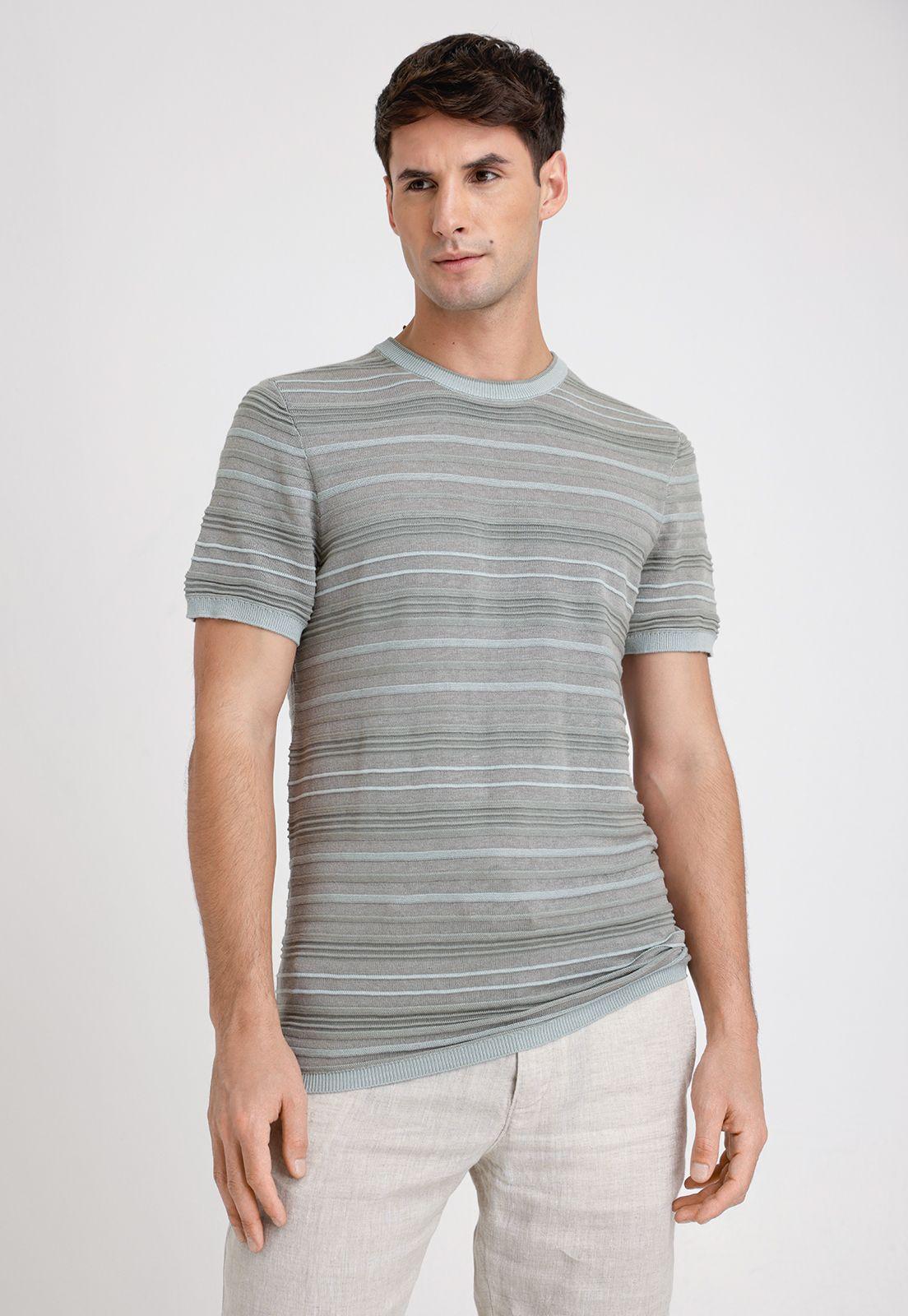 Polera Hombre Manga Corta Knit Verde-0