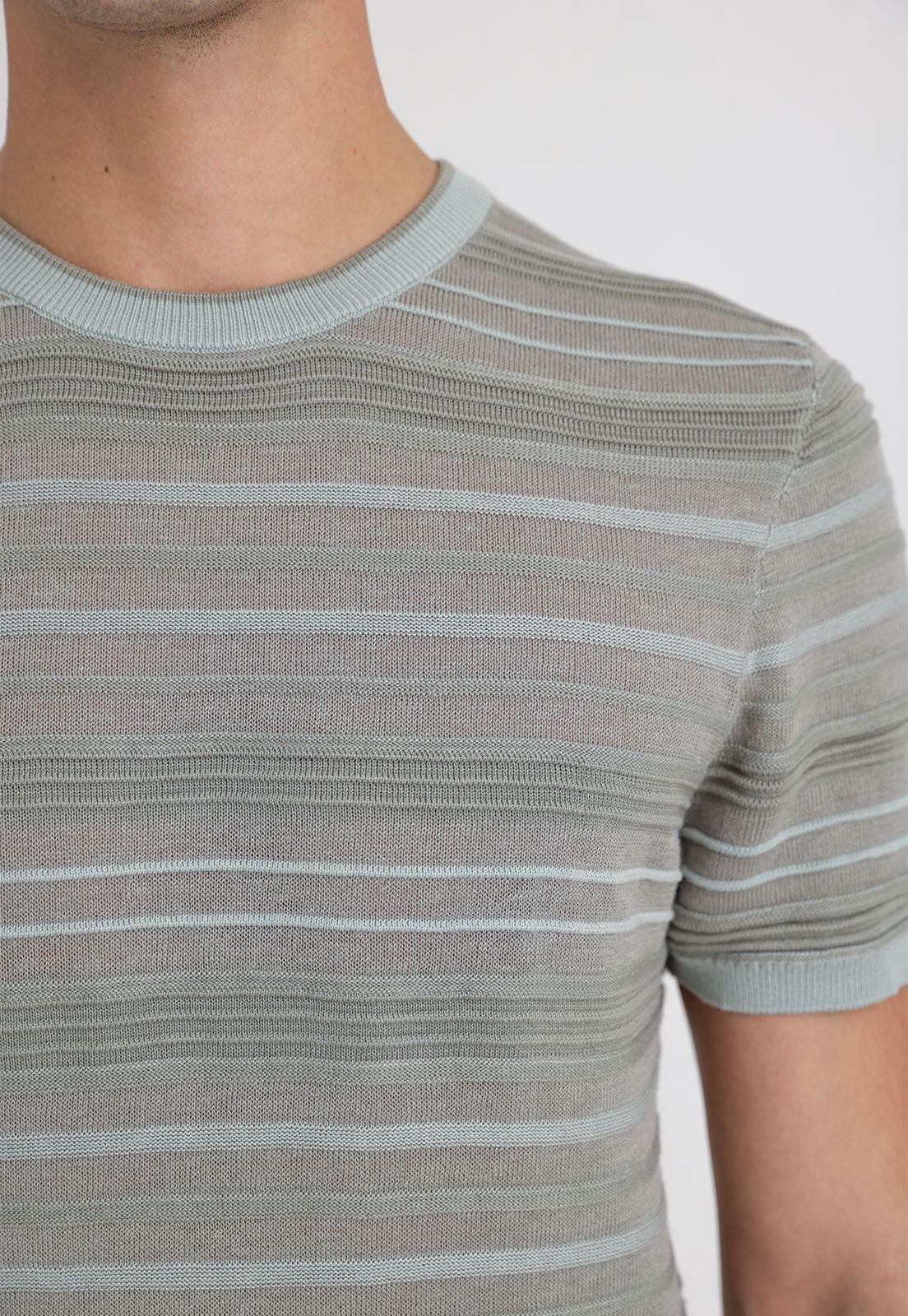 Polera Hombre Manga Corta Knit Verde-2