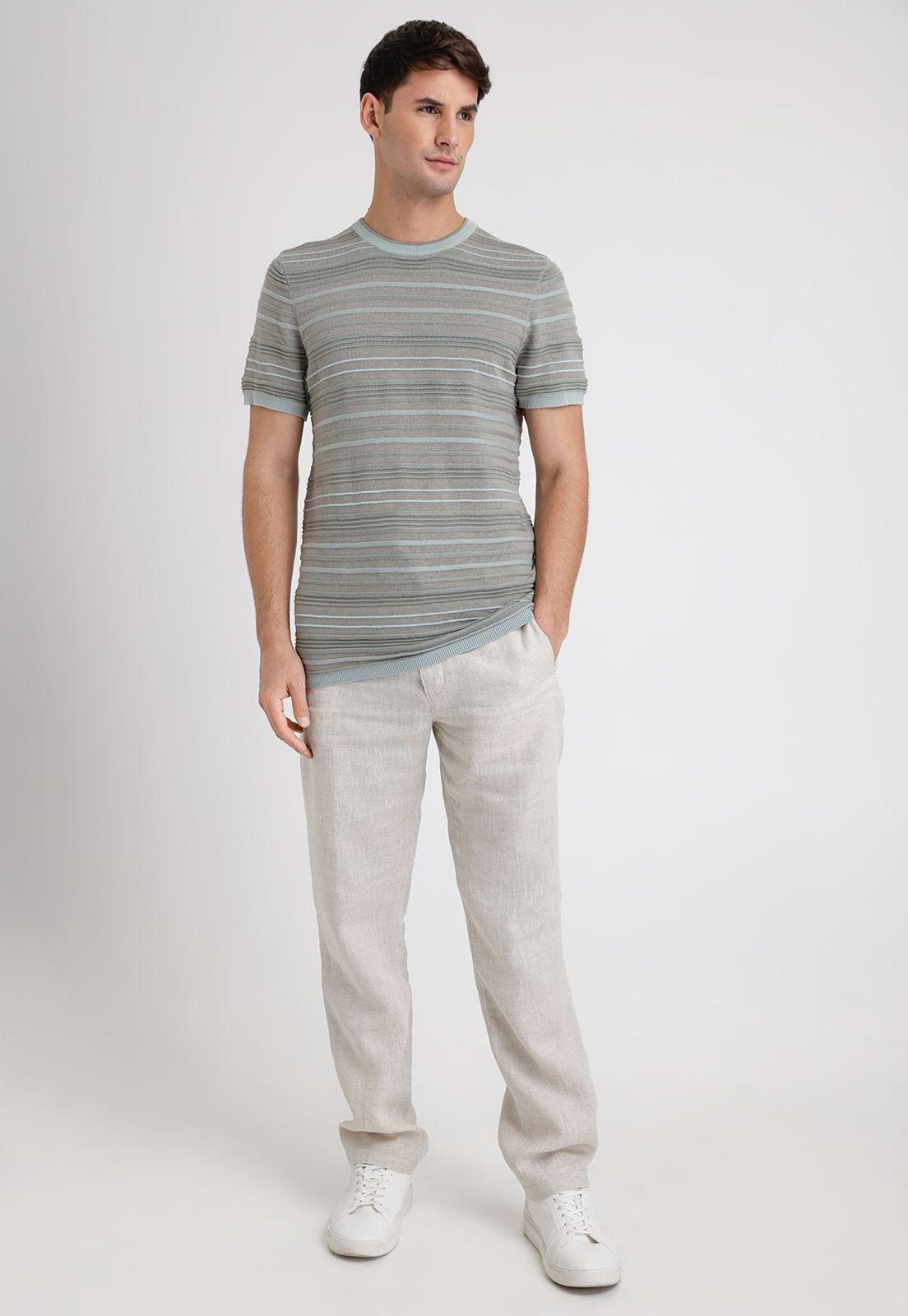 Polera Hombre Manga Corta Knit Verde-3