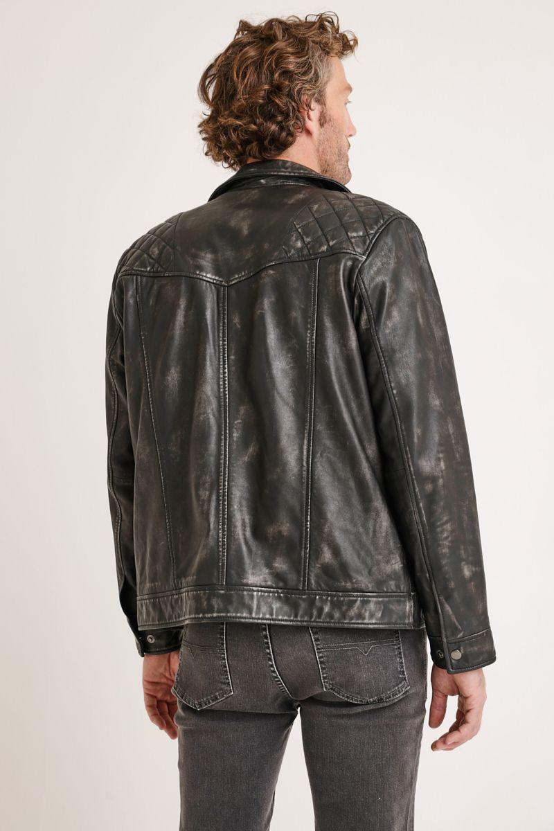 Chaqueta de cuero Anya negro-1