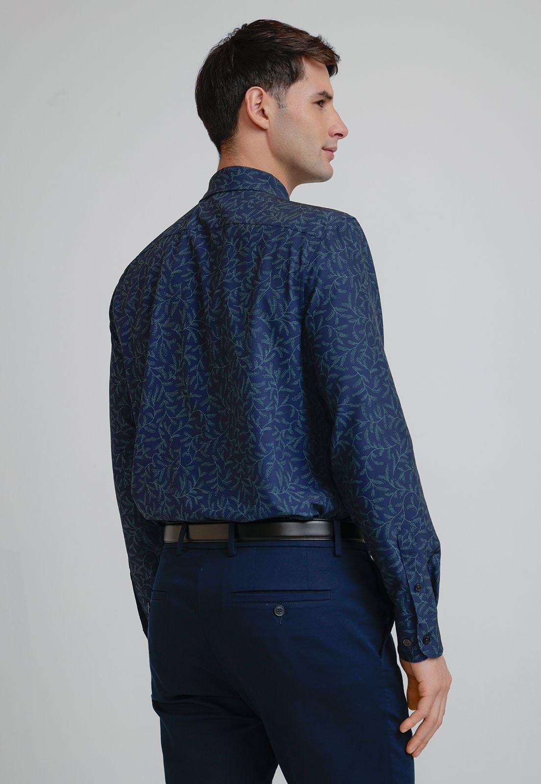Camisa Hombre Total Stretch Estampada Navy-1