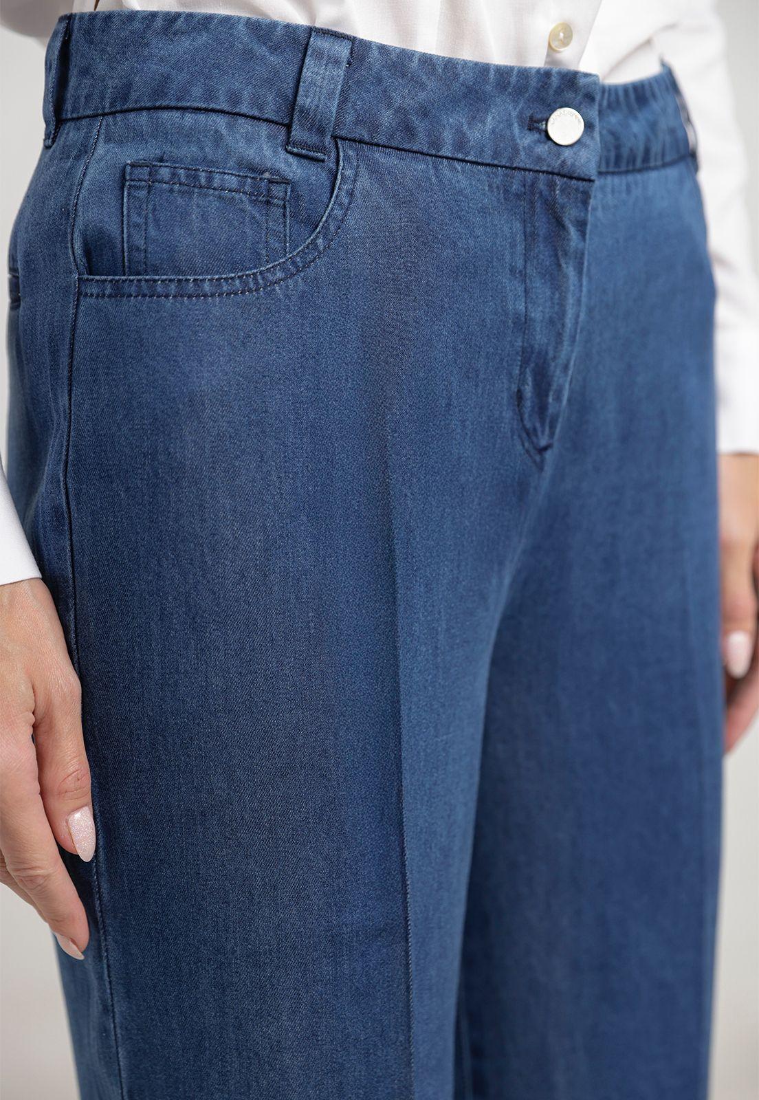 Pantalón Mujer Alfaro Tencel Azul-2