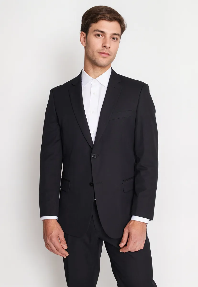 Traje Formal Básico Regular Twill Negro-1