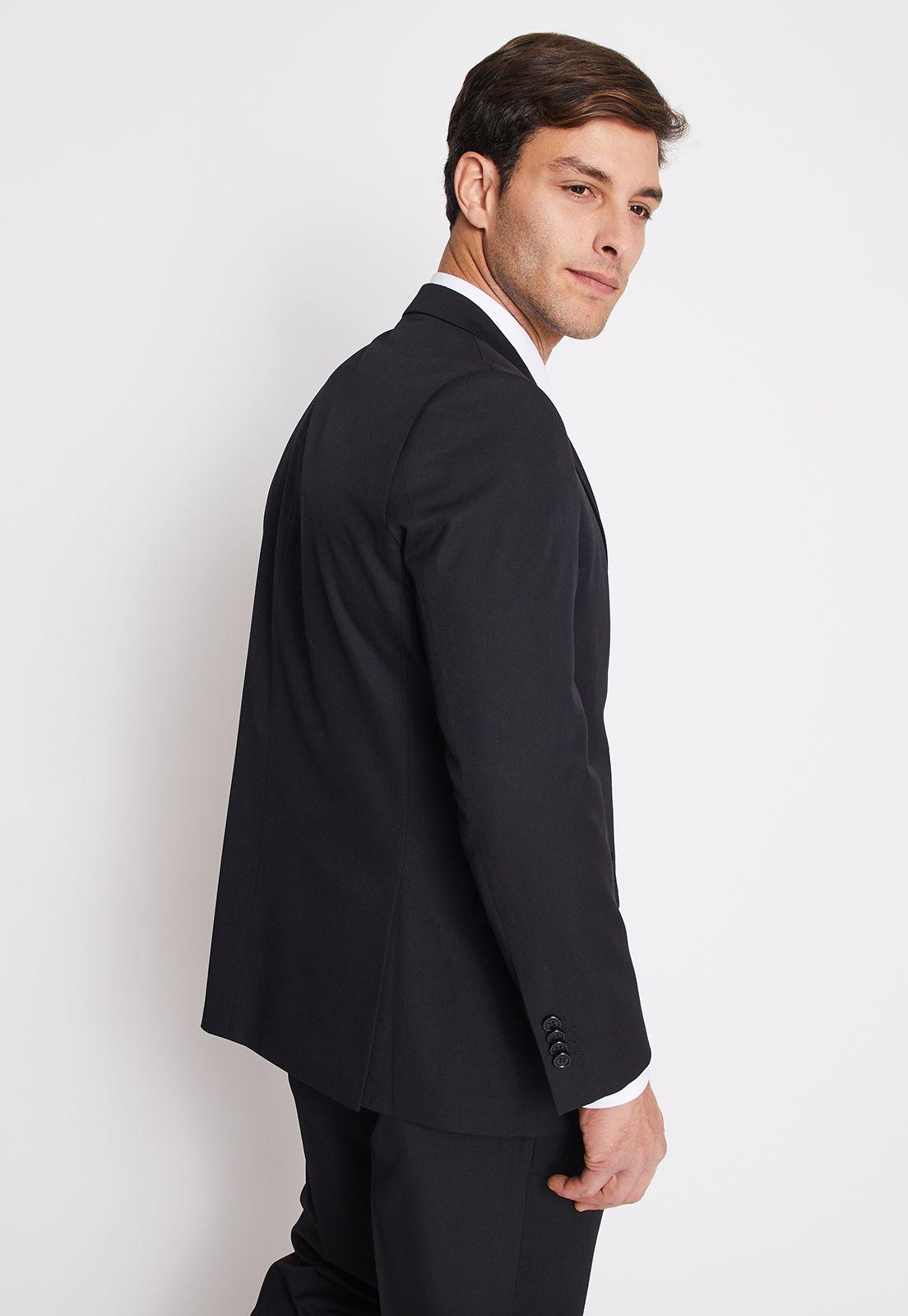 Traje Formal Básico Regular Twill Negro-1