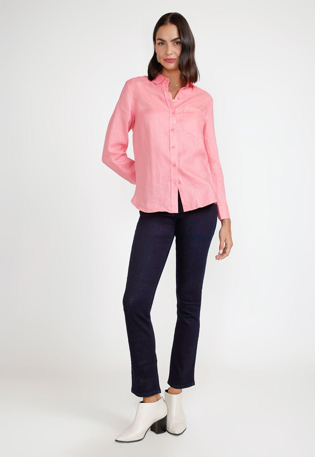 Blusa Mujer Cea Lino Coral-3