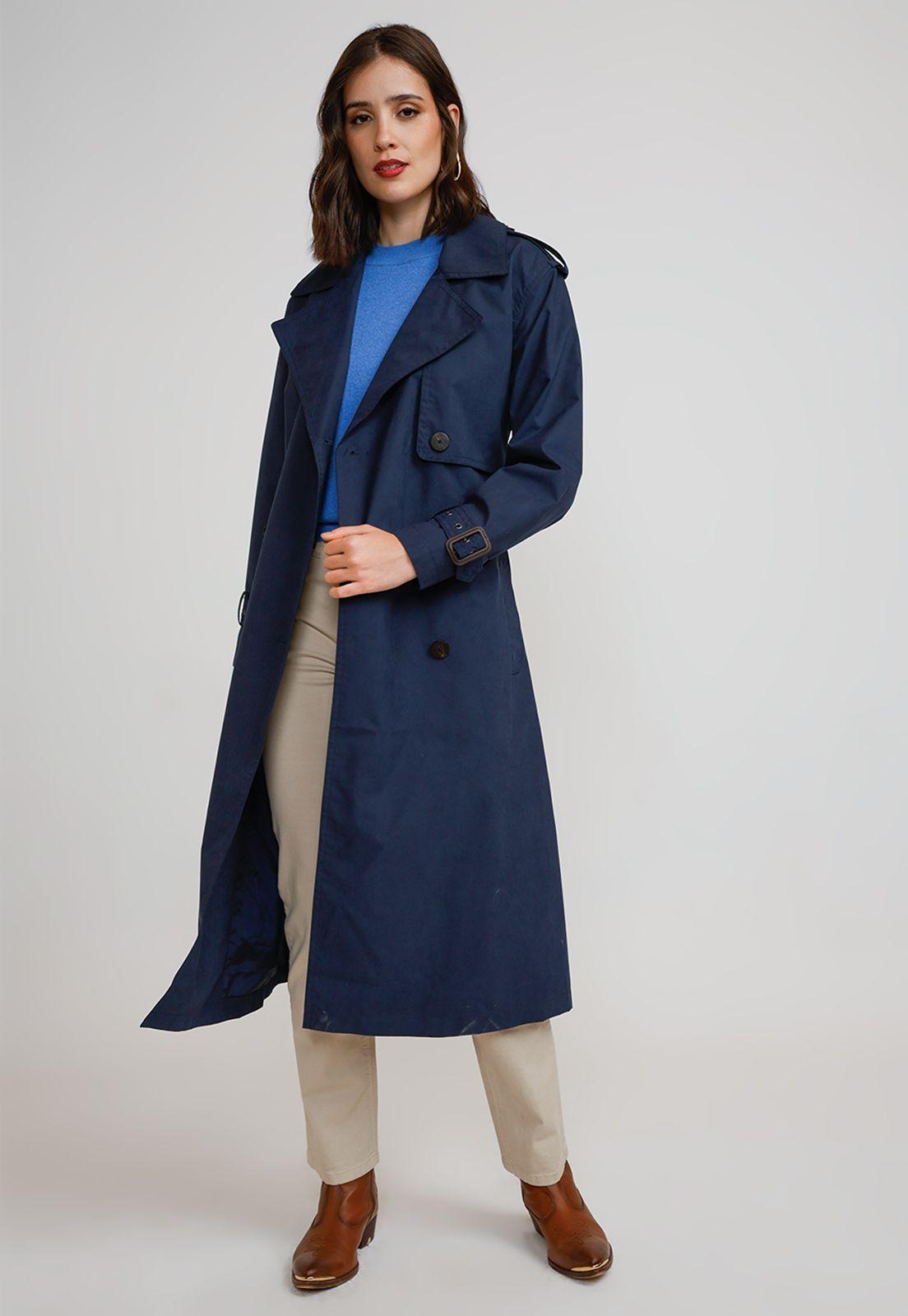 Trench Impermeable Mujer Poliéster Marino-3