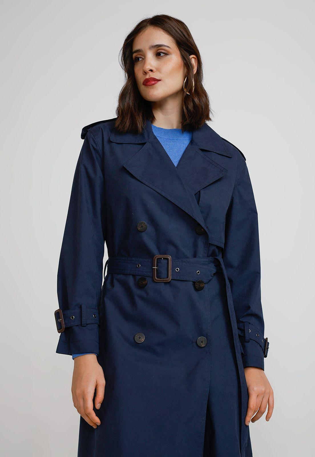 Trench Impermeable Mujer Poliéster Marino-4