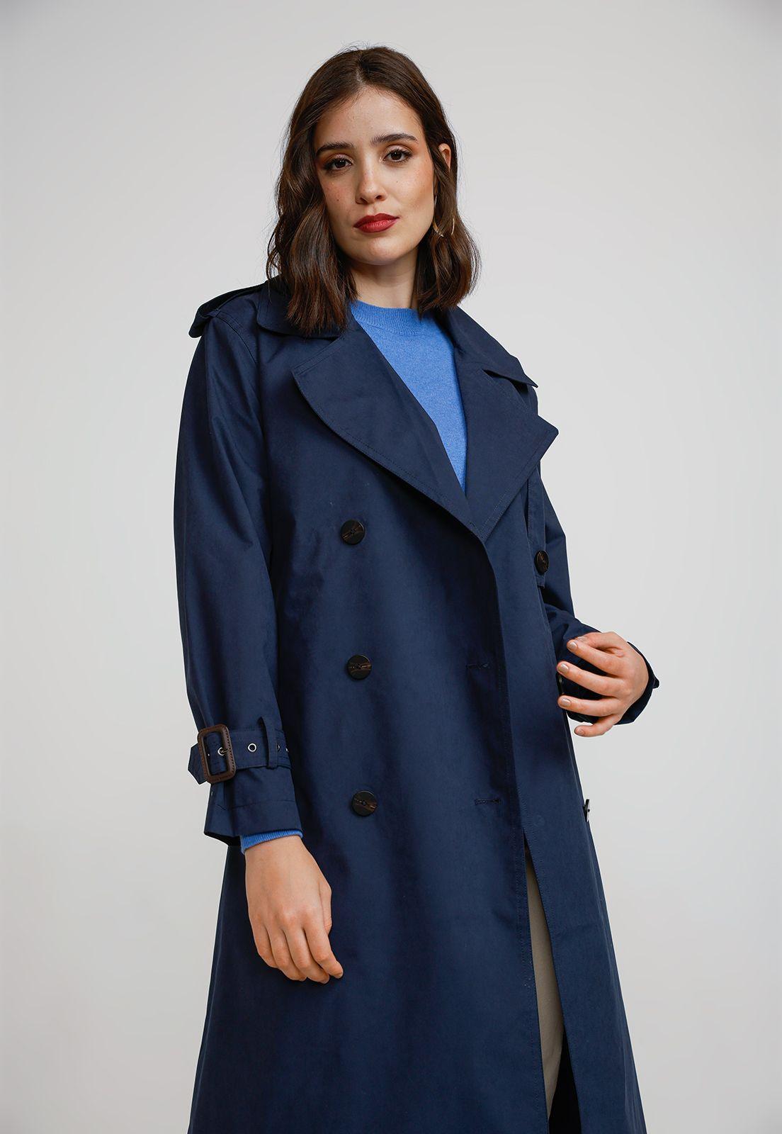 Trench Impermeable Mujer Poliéster Marino-5