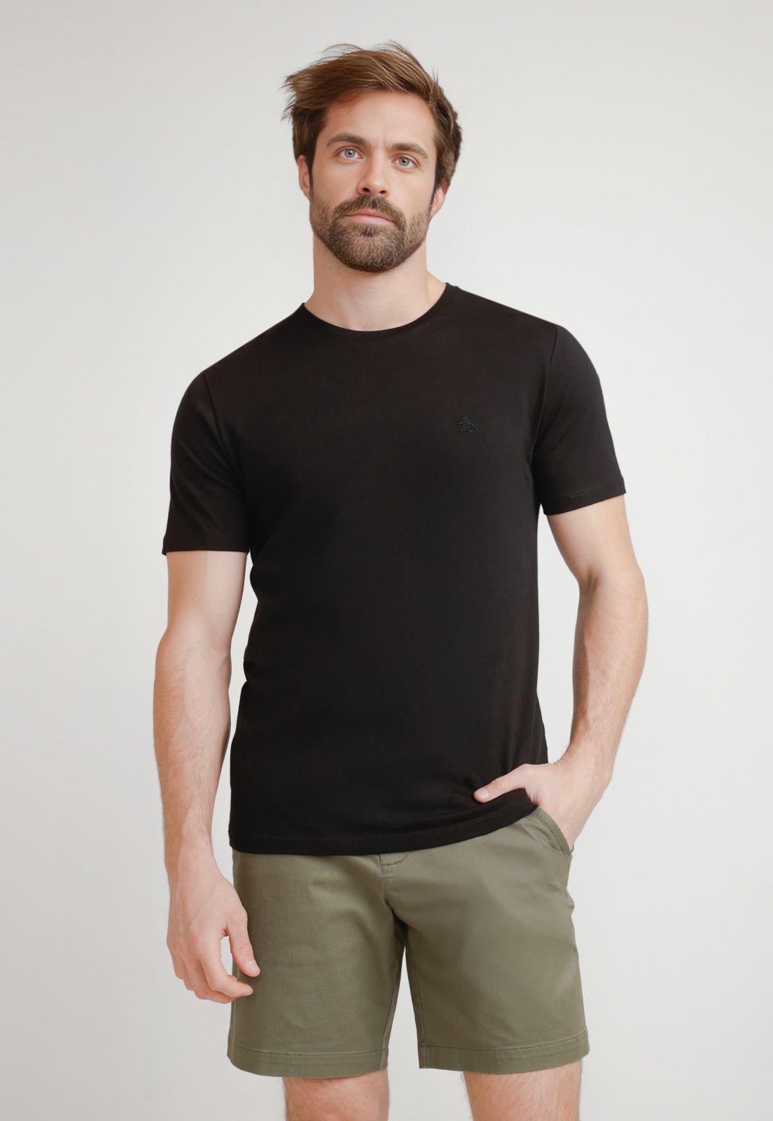 Polera De Hombre Algodón Pima Liso Negro-0