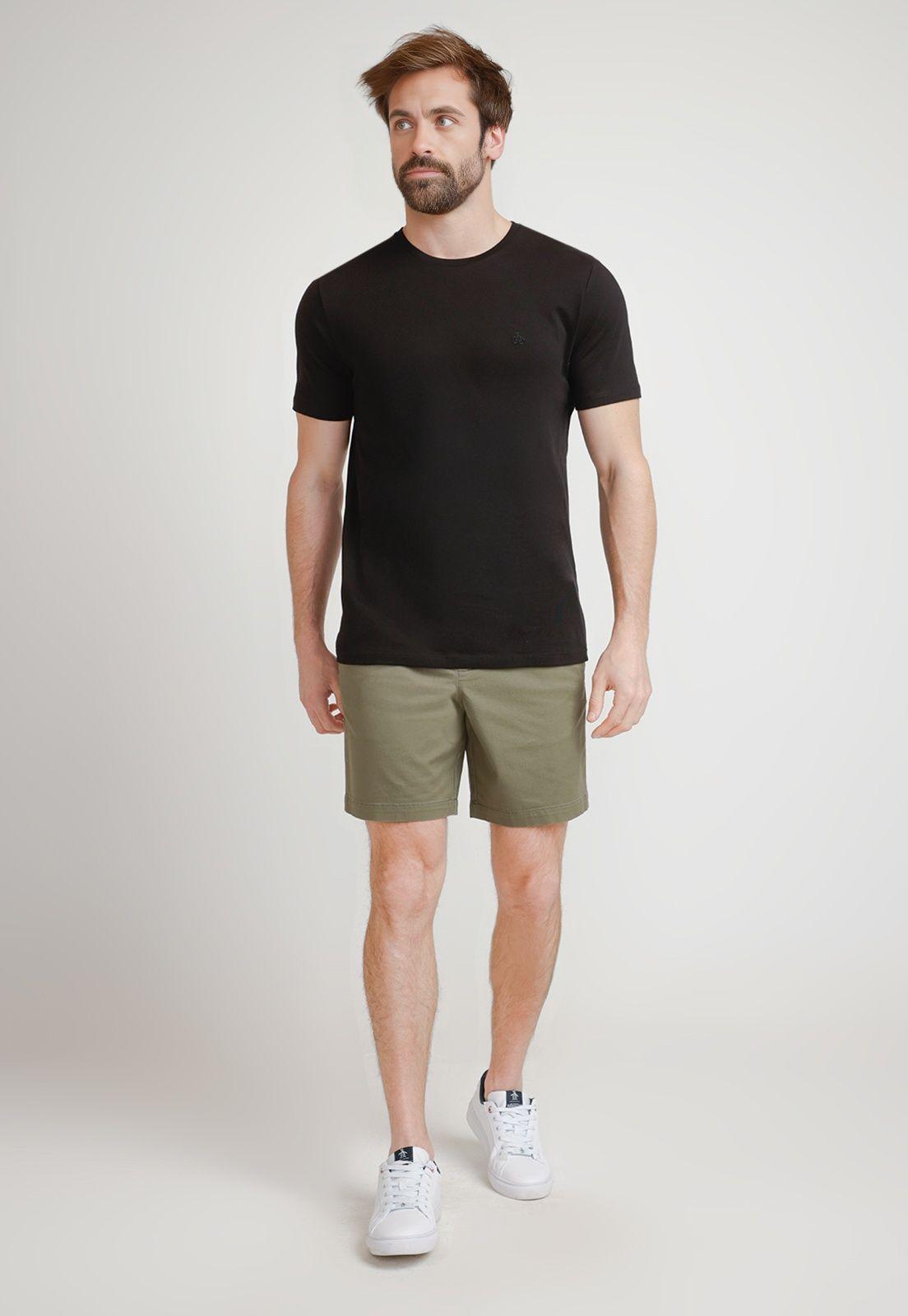 Polera De Hombre Algodón Pima Liso Negro-3