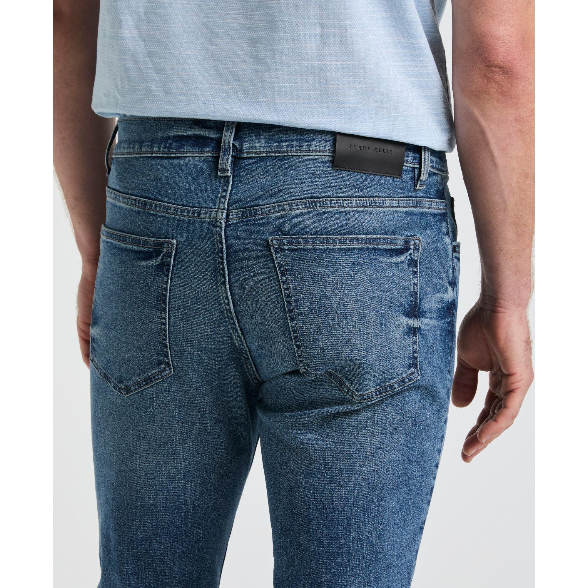 Jeans Hombre Slim Fit Azul Medio PDBSF009-3