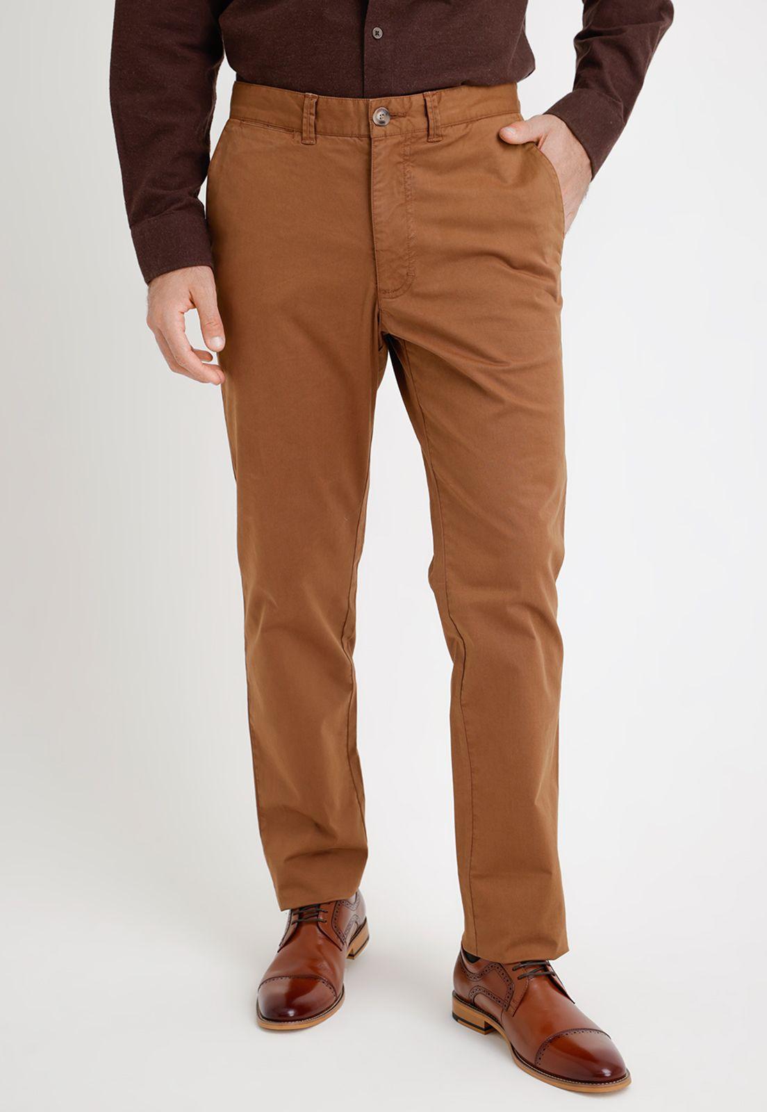 Pantalón Hombre Algodón Liso Slim Vinci Tabaco-0