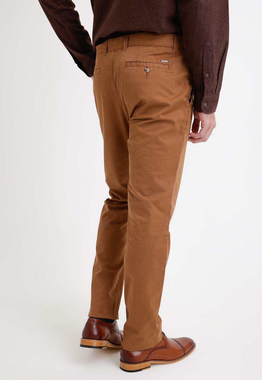 Pantalón Hombre Algodón Liso Slim Vinci Tabaco-1