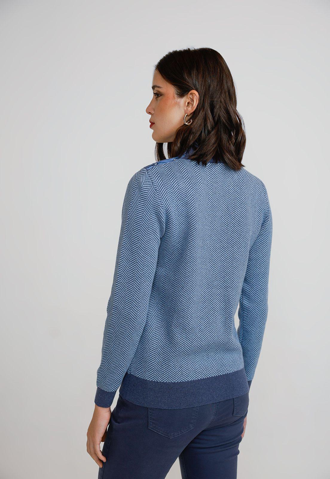 Sweater Mujer Algodón Celeste-1