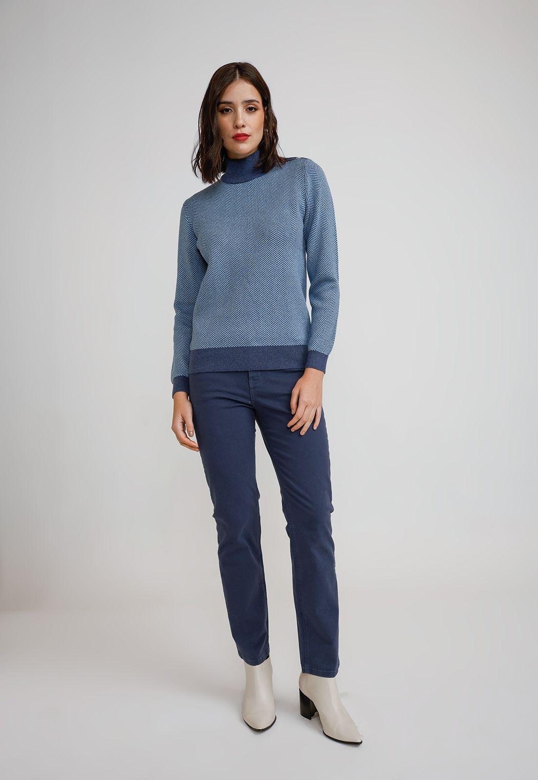 Sweater Mujer Algodón Celeste-3