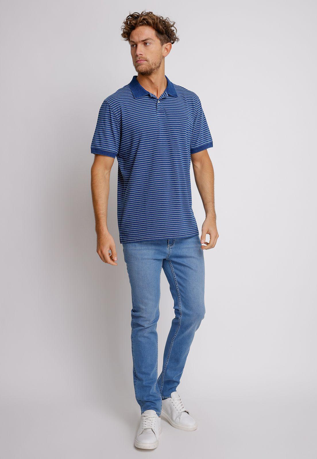 Polera Manga Corta hombre Slim Fit Max Algodón Índigo-3