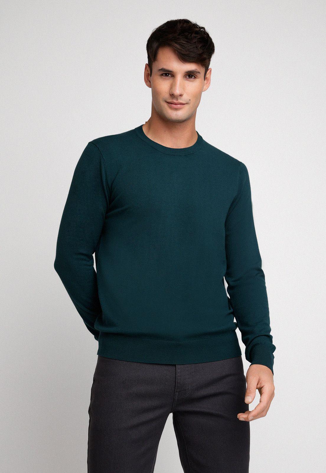 Sweater Hombre Cuello Redondo Petroleo-0