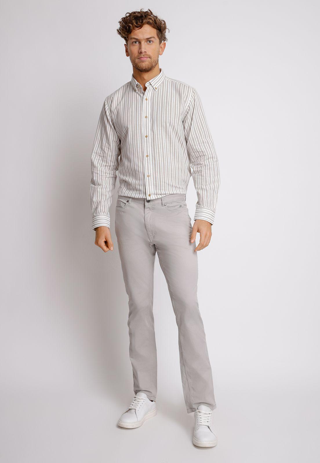 Pantalón hombre Slim Fit Vilas Algodón Gris claro-3