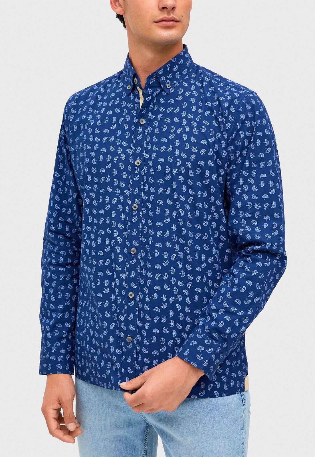 Camisa casual Bareci Azul-0