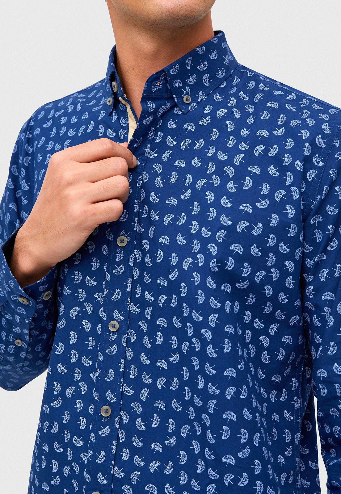 Camisa casual Bareci Azul-2