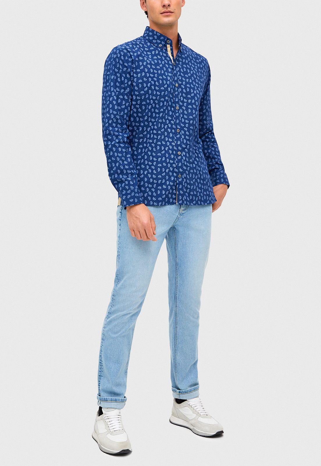Camisa casual Bareci Azul-3